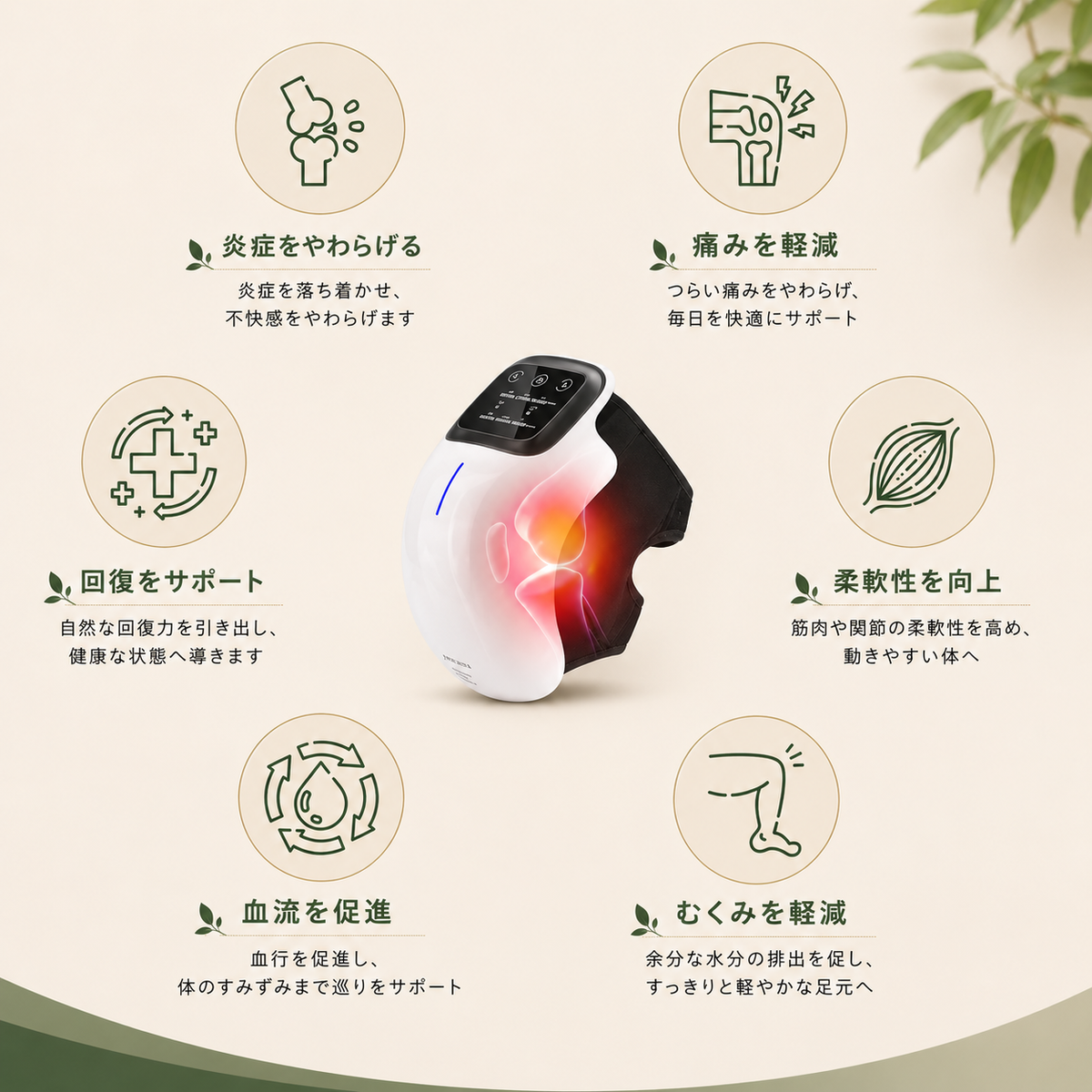 Zabiishi HizaCalm™ 3in1 膝温熱ケア