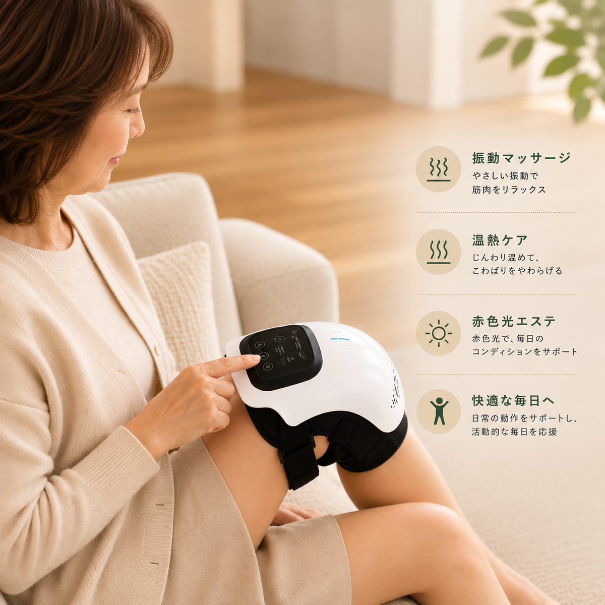 Zabiishi HizaCalm™ 3in1 膝温熱ケア